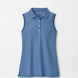 Palmetto Palms Banded Sport Mesh Sleeveless Button Polo