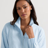 FLORA KNIT SWISS DOT JACQUARD FULL-ZIP