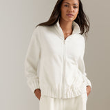 FLORA KNIT SWISS DOT JACQUARD FULL-ZIP