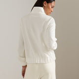 FLORA KNIT SWISS DOT JACQUARD FULL-ZIP