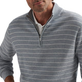 SOUTH BEND STRIPED QUARTER-ZIP SWEATER